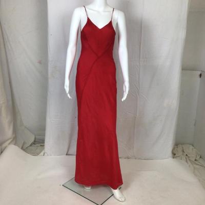 310 Antique Art Deco 2pc Red Crepe Dress with Black Sequined Accents