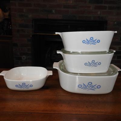 Blue corn flour corning ware