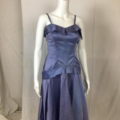 313 Vintage 1950's Periwinkle Taffeta Dress