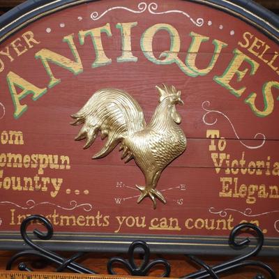 Wood antiques sign