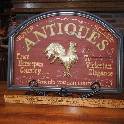 Wood antiques sign