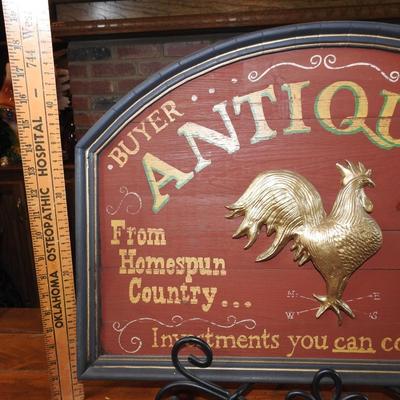 Wood antiques sign