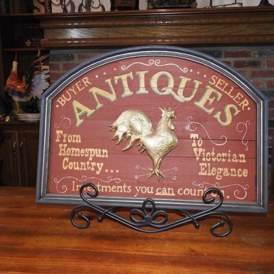Wood antiques sign