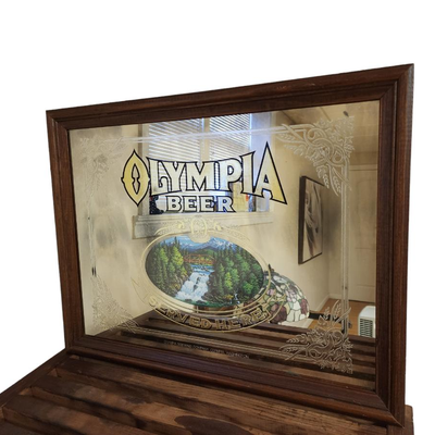 Vintage Olympia Beer Served Here Waterfall Advertising Mirror Sign