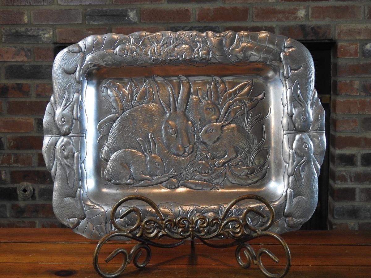 Arthur Court rabbit tray EstateSales org Arthur Court rabbit tray EstateSales org