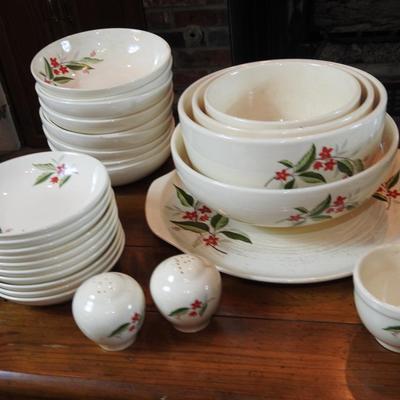 Vintage wood vine ballerina dish set