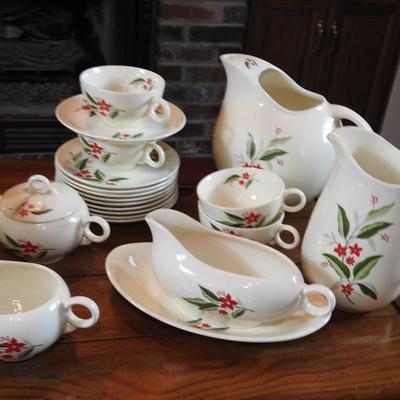 Vintage wood vine ballerina dish set