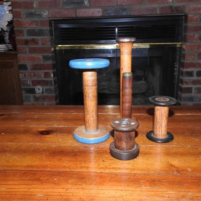 Collection of wood bobbins