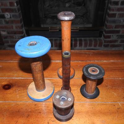 Collection of wood bobbins