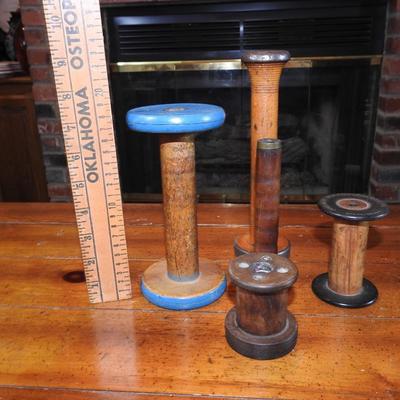 Collection of wood bobbins