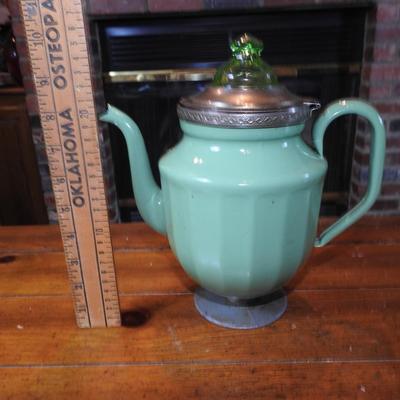 Beautiful vintage green coffee pot