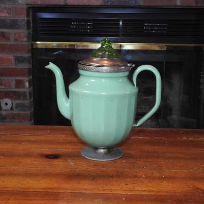 Beautiful vintage green coffee pot
