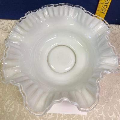 Fenton White Silvercrest Bowl-Footed