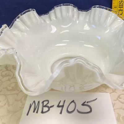 Fenton White Silvercrest Bowl-Footed