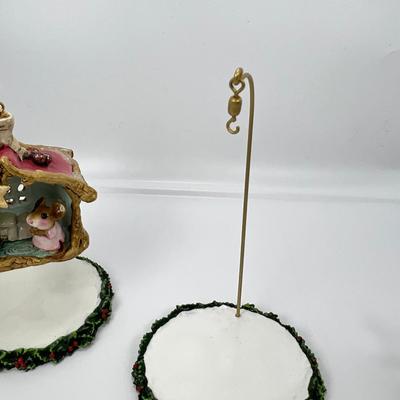 Wee Forest folk Mini Cabin Ornament 2 hangers 1 mini tea pot pin