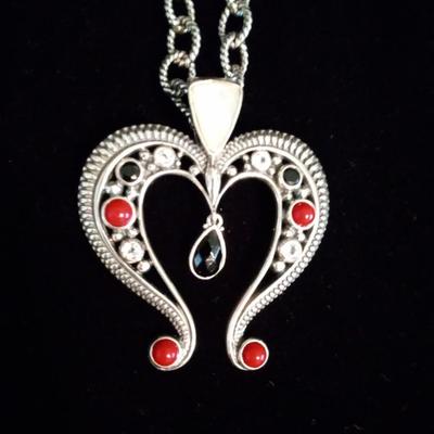 STERLING SILVER PENDANT AND CHAIN BY CAROLYN POLLACK