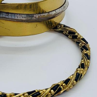 LOTJ4R: Fuentes Big Bold Women's Brass Cuff Bracelet & Black/Goldtone Bracelets
