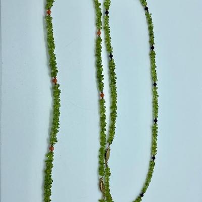LOTJ: Vintage Coral and Freshwater Pearl & Peridot Beaded Necklaces