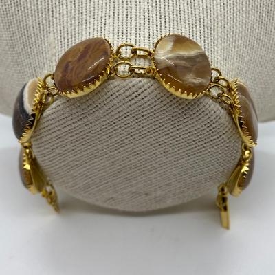 LOTJ: Dainty Gold Tone Necklace w/Glass 