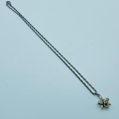 LOT 44C:  Sterling Silver Floral Necklace, w/18