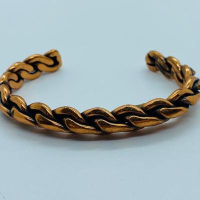 LOT 47C: New/Old Stock Braided & Flat Copper Cuff Bracelets