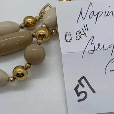 LOT 57R: Napier  Beige & Cream Beaded Necklace - 24