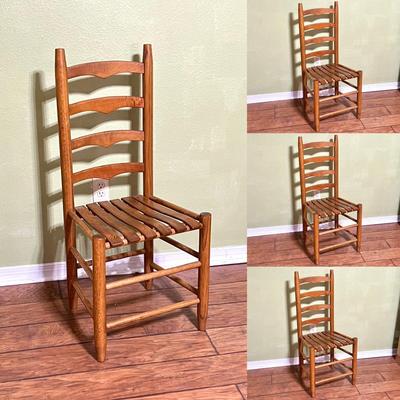 Four (4) Oak Ladder-Back Chairs