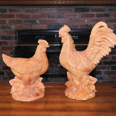 Terra-cotta chickens