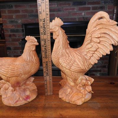 Terra-cotta chickens