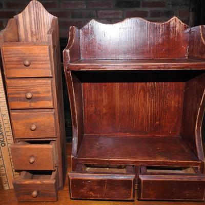 Pair of wood shelves