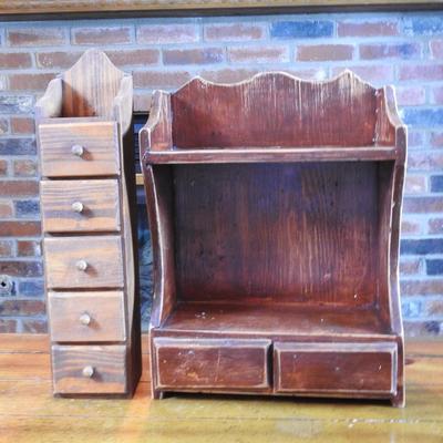 Pair of wood shelves