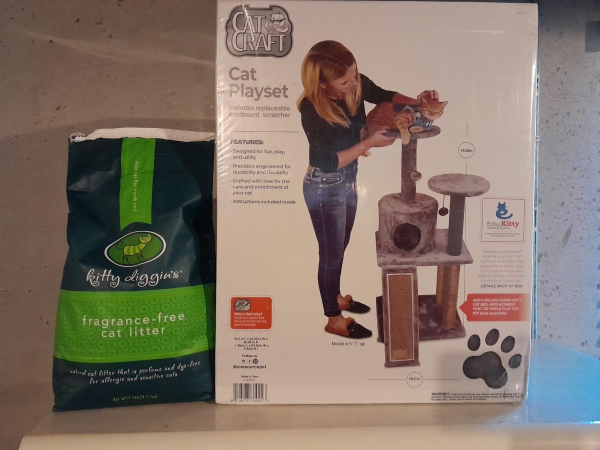 BRAND NEW CAT CRAFT CAT PLAYSET SLEEPING TOWER AND KITTY LITTER