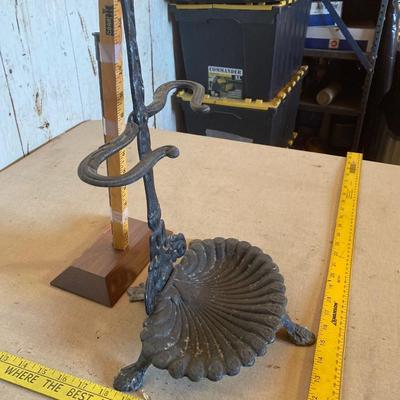 Wrought iron fireplace tool holder