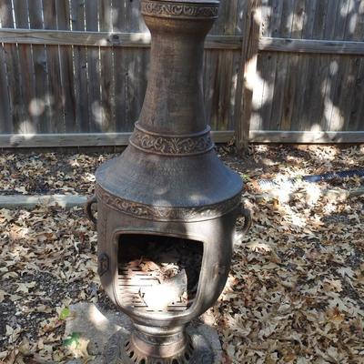 Venetian cast aluminum Chimenea