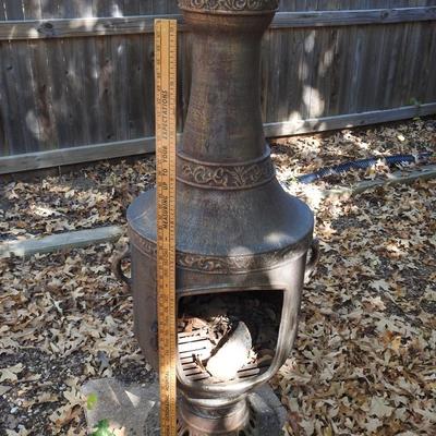 Venetian cast aluminum Chimenea