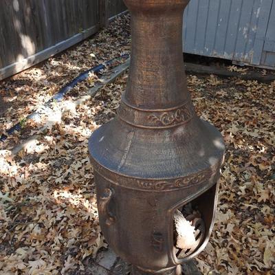 Venetian cast aluminum Chimenea