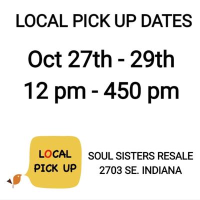 FOR LOCAL PICK UP INFORMATION - PLEASE READ BELOW