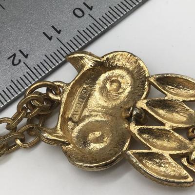 Vintage Avon Gold Tone Owl Necklace