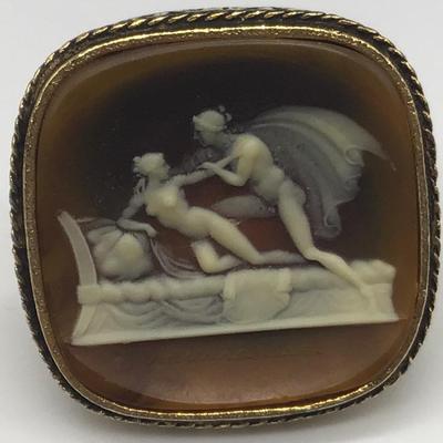 Vintage Dante Cufflinks Apollo and Leucothoe Incolay Masterpiece Collection. Marked