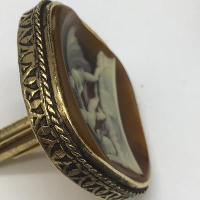 Vintage Dante Cufflinks Apollo and Leucothoe Incolay Masterpiece Collection. Marked