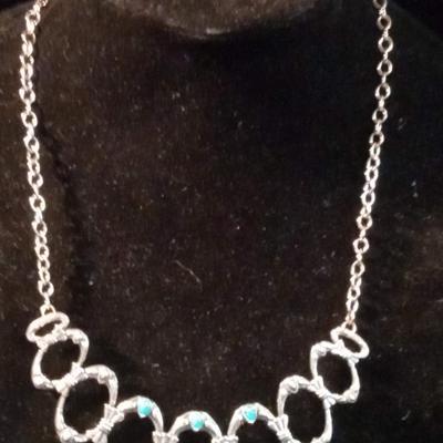 TURQUOISE AND STERLING NECKLACE AND RING