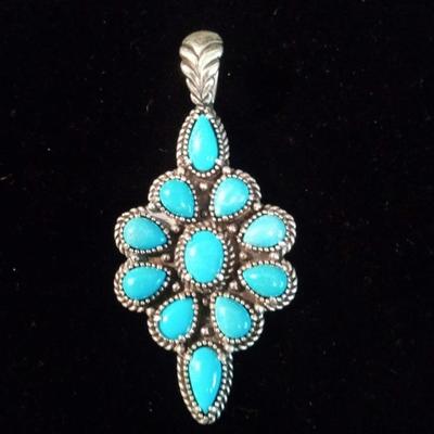 TURQUOISE AND STERLING PENDANT