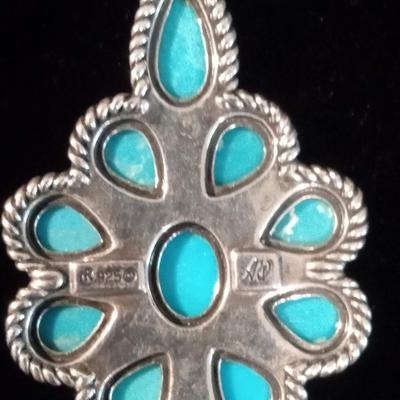 TURQUOISE AND STERLING PENDANT