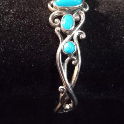 STERLING AND TURQUOISE BRACELET