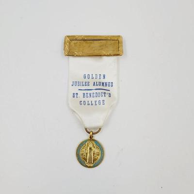 ANTIQUE GOLD JUBILEE ST BENEDICT COLLEGE RIBBON