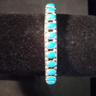 STERLING AND TURQUOISE BRACELET
