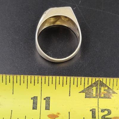 ANTIQUE STERLING STAMPED MULTI STONE MENS SIZE 11 RING