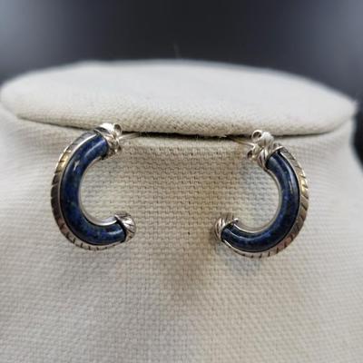 BEAUTIFUL .925 STAMPED STONE DESIGNER EARRINGS