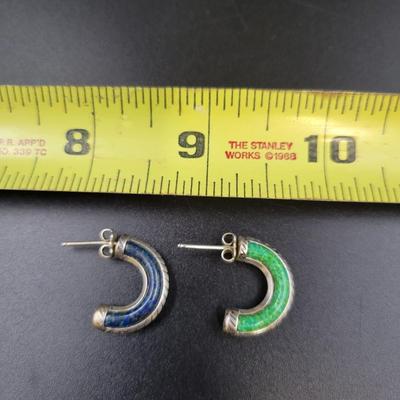 BEAUTIFUL .925 STAMPED STONE DESIGNER EARRINGS