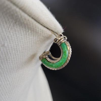 BEAUTIFUL .925 STAMPED STONE DESIGNER EARRINGS